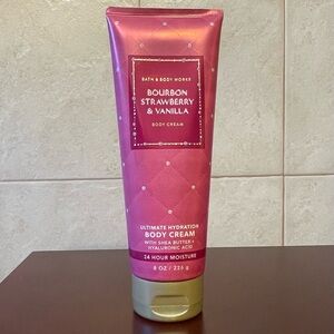 New BATH & BODY WORKS BOURBON STRAWBERRY & VANILLA CREAM Lotion Moisturizer Shea